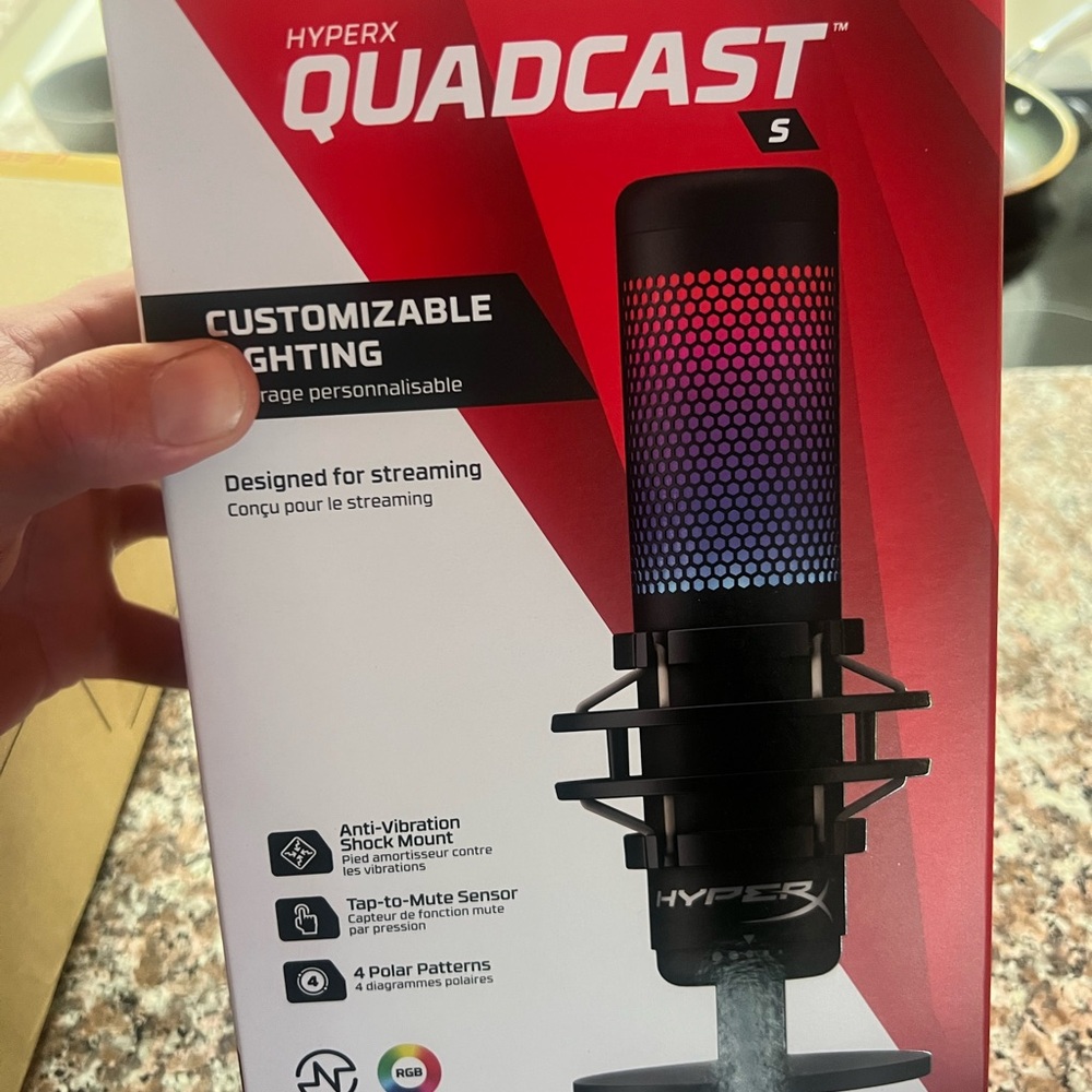 Hype QuadCast S USB Microphone with Red and Black Design